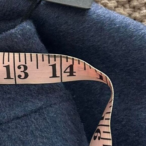 Wool-Style Chic Light Navy Flared Pants – Wide Leg Tailored Trousers small NEW - Picture 7 of 7